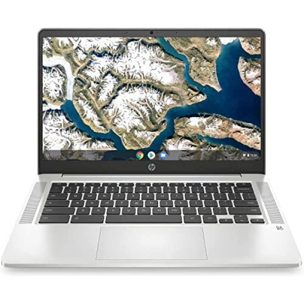 HP Chromebook 14a-na0052tg 14" HD (1366 x 768) Anti Glare, Intel Celeron N4120 Processor, Intel UHD Graphics 600, 4GB LDDR4 RAM, 64GB eMMC Storage, Wifi & Bluetooth Chrome OS, Mineral Silver (Renewed)