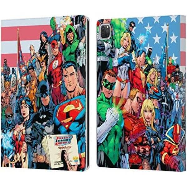 Head Case Designs Officially Licensed Justice League DC Comics of America #1 Comic Book Covers Leather Book Wallet Case Cover Compatible with Apple iPad Pro 12.9 2020/2021/2022
