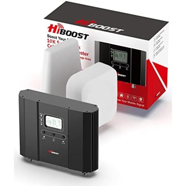 Hiboost Cell Phone Signal Booster for Home and Office, 5,500 sq ft, Boost 5G 4G LTE Data for Verizon AT&T and All U.S. Carriers, FCC Approved (10K Smart Link)