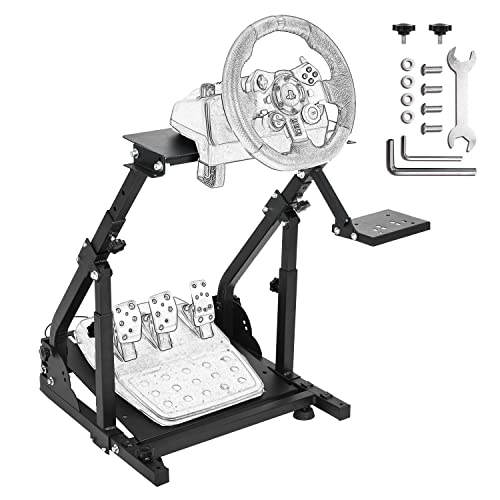 Hottoby G920/G29 Racing Wheel Stand fit for Logitech G27/G25/G923 Gaming Wheel Stand fit for Thrustmaster/PC/PS4 Racing Simulator Frame Compatible,Wheel Pedals and Shifter Mount NOT Included