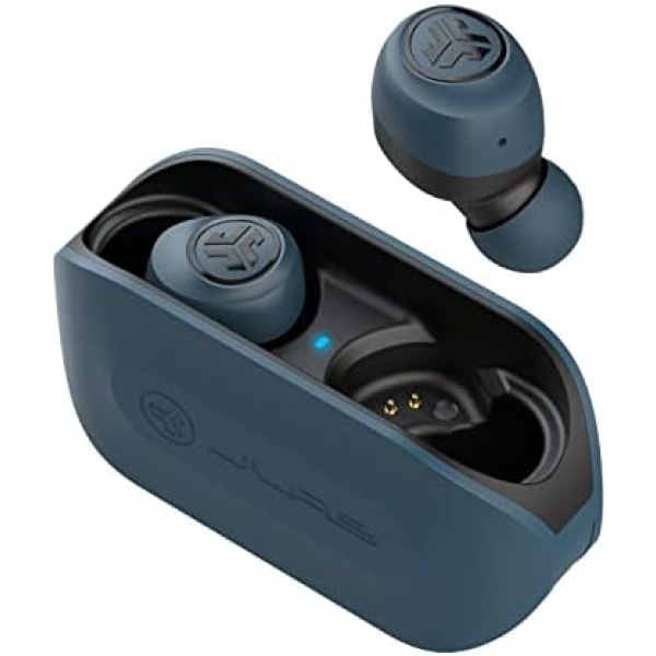 JLab Go Air True Wireless Bluetooth Earbuds + Charging Case | Dual Connect | IP44 Sweat Resistance | Bluetooth 5.0 Connection | 3 EQ Sound Settings Signature, Balanced, Bass Boost… (Blue)