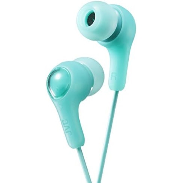 JVC Gumy in Ear Earbud Headphones, Powerful Sound, Comfortable and Secure Fit, Silicone Ear Pieces S/M/L - HAFX7G Green