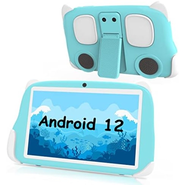 Kids Tablet, 8 Inch Android 12 Tablet for kids, 1280×800 IPS Touch Screen , 2GB+32GB+512GB Expand, WiFi, Parental Control, Dual Camera, Games, Bluetooth, Learning Tablet, protective housing case