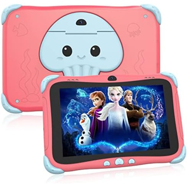 Kids Tablet 8 inch Android Toddler Tablet 2GB 64GB Tablet for Kids App Parent Control Kids Learning Tablet WiFi Dual Camera With Shockproof Case, Netflix, YouTube, for Boys Girls, ages 3-16, Red