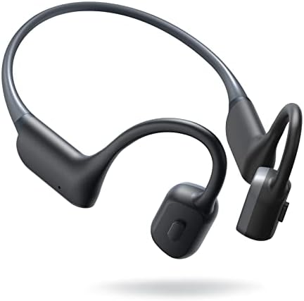 LAKKA Bone Conduction Headphones, Open-Ear Headphones Bluetooth 5.3 Sport Headset with Mic, IPX5 Waterproof Sweatproof Lightweight Wireless Earphone for Running Cycling Driving Workouts, with Earplugs