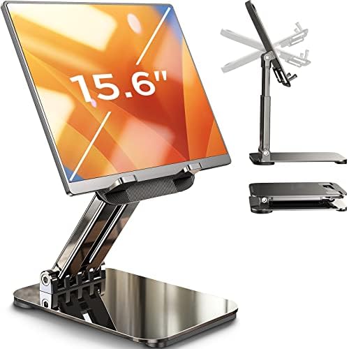 LISEN Fits iPad Stand Holder Adjustable Tablet Stand for Desk Portable Monitor Stand Tablet Holder Home Office Must Haves iPad Holder Accessories for Tablets/Portable Monitor/PS/Switch 4.7"-15.6"