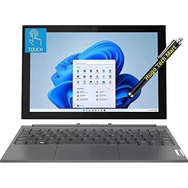 Lenovo Newest Tablet Duet 3i | 10.3 inch FHD Touchscreen | Intel Celeron N4020 | 4G Memory | 64GB eMMC | Windows 11 S | Hugo Tech Mart Keyboard Included, Dale Gray