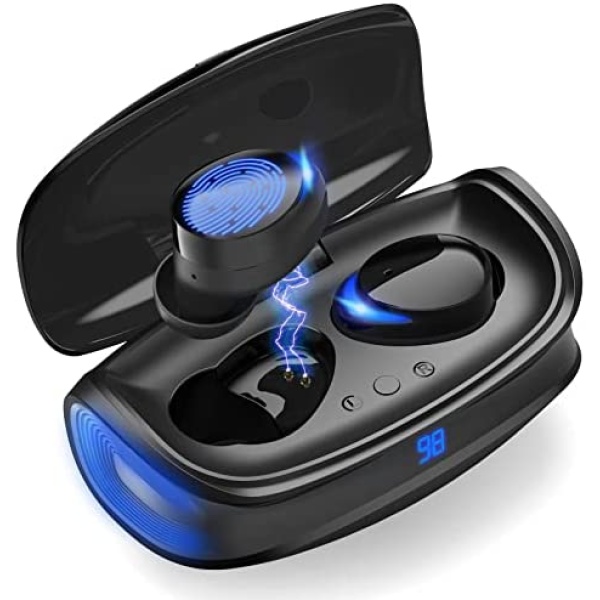 MCGOR Wireless Earbuds, Bluetooth Earbuds with Charging Case, 25H Playtime, Touch Control, Digital Display, Fast Pair, Stereo Earbuds Wireless Bluetooth with Microphone for All Bluetooth Device