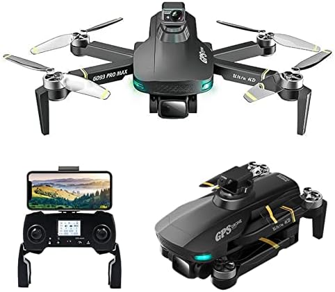 NEW Drone Pro Obstacle Avoidance 4-Axis Gimbal GPS Drone with 6K EIS Camera for Adults Beginner Professional Foldable FPV RC Quadcopter with Brushless Motor, Auto Return Home, Selfie, Follow Me, Waypoints Fly , Circle Fly, Auto Hover, Headless Mode with Carrycase (GD93 ProMax)
