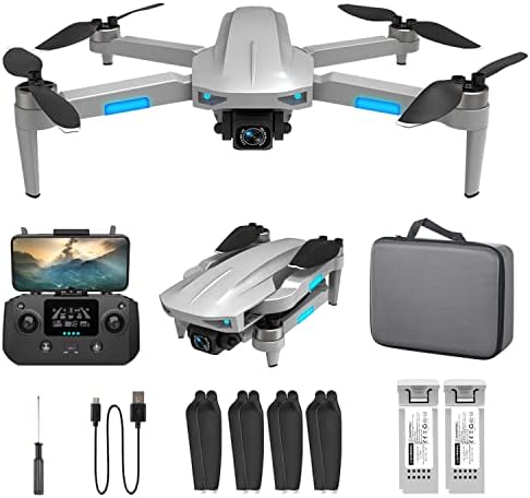NMY Drones with Camera for Adults 4k, 5G WIFI FPV Transmission Drone, 40mins Flight Time on 2 Batteries, Brushless Motor, Mobile Phone Control, Multiple Flight Modes, Suitable for Beginners,Grey