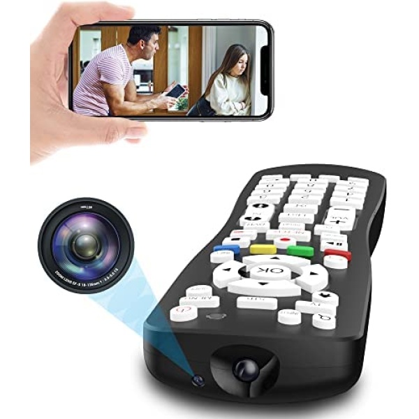 Obdeprlone Spy Camera Hidden Camera WiFi TV Remote Control with Hidden Camera Wireless FHD 1080P Portable Mini Spy Camera for Home Security and Office Nanny Cam