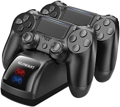 PS4 Controller Charger Station,Glowant Fast PS4 Dual PS4 Controller Charger Station with LED Indicator