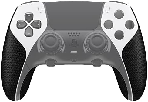 PlayVital Anti-Skid Sweat-Absorbent Controller Grip for ps5 Edge Wireless Controller, Professional Textured Soft PU Handle Grips Anti Sweat Protector for ps5 Edge Controller - Black