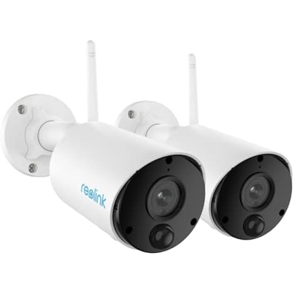 REOLINK Wireless Outdoor Security Camera, No Hub Needed, 1080P HD, Wire-Free Rechargeable Battery Powered, Home Surveillance with 2.4GHz WiFi, Local Storage, 2-Way Talk, Argus Eco 2 Pack