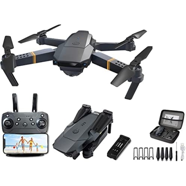 Rustoil E58 Drone with Camera for beginners, 1080P HD Mini FPV Drones, drone with camera for adults, Foldable RC Quadcopter Gifts for Boys Girls with Altitude Hold, Voice/Gesture Control, 3 Speeds, 1 Battery