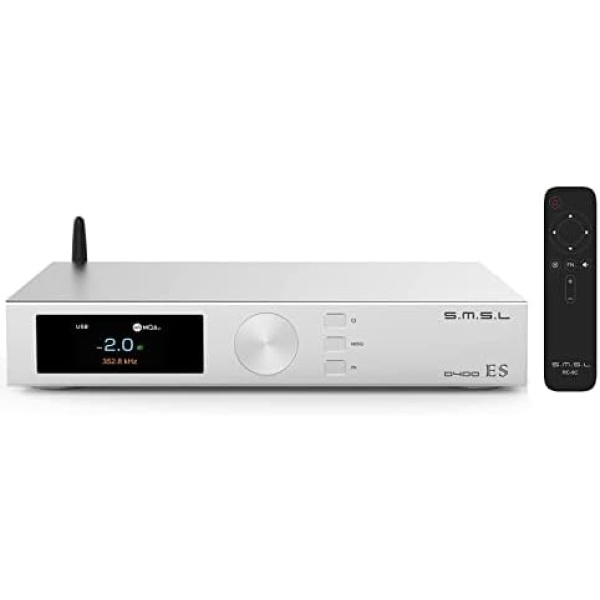 SMSL D400ES Lossless Bluetooth HiFi Fever MQA Balanced Pure Decoder ES9039MS Pro high-end Fever DAC DSD512 Hard Solution The New Third-Generation XMOS XU-316 (with Remote Control)