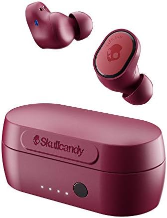 Skullcandy Sesh Evo True Wireless In-Ear Bluetooth Earbuds Compatible with iPhone and Android / Charging Case and Microphone / Great for Gym, Sports, and Gaming IP55 Water Dust Resistant - Red