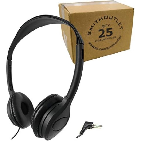 SmithOutlet 25 Pack Over The Head Low Cost Headphones in Bulk