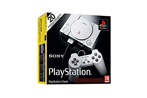 Sony Playstation Classic Console with 20 Playstation Games Pre-Installed Holiday Bundle, Includes Final Fantasy VII, Grand Theft Auto, Resident Evil Director's Cut and More