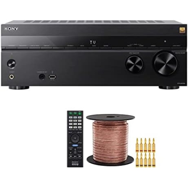 Sony STR-AN1000 7.2 Channel 8K Av Receiver with Dolby Atmos, DTS:X Bundle with Speaker Wire Accessory Kit (2 Items)