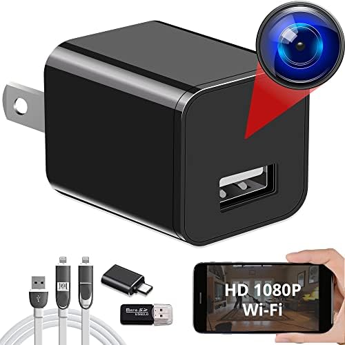 Spy Camera Wireless Hidden WiFi Camera with Remote View - HD 1080P - Spy Camera Charger - Spy Camera Wireless - USB Hidden Camera - Nanny Camera - Premium Security Camera - Hidden Cam - iOS Android