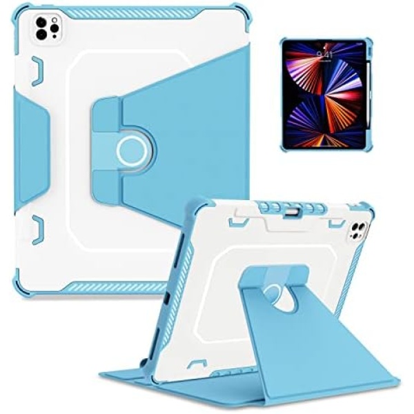 TASSKTO for iPad Pro 12.9 Case 6th Generation 2022 for Boys,Dual Layer Leather Slim Case for 12.9 inch iPad Pro 5th/4th/3rd gen(2021 2020 2018) with Stand, Pen Holder, Auto Sleep/Wake