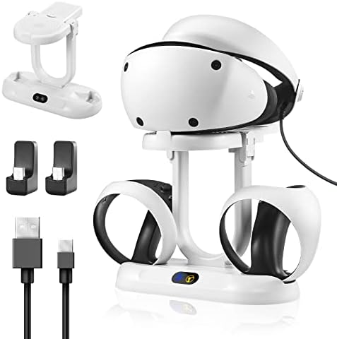 TATAVR Controller Charging Dock for PS5 VR2, PSVR 2 Controller Charging Station with VR Gaming Headset with USB-C Port and A Micro-USB Cable for PS5 Accessories