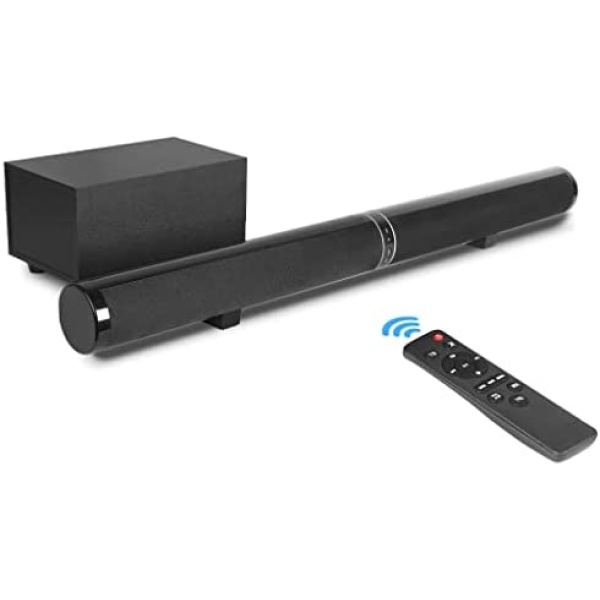 TBIIEXFL Speaker Sound Bar with 4 Inches Subwoofer Music Box for Home Theater Support AUX Optical RCA Soundbar TV