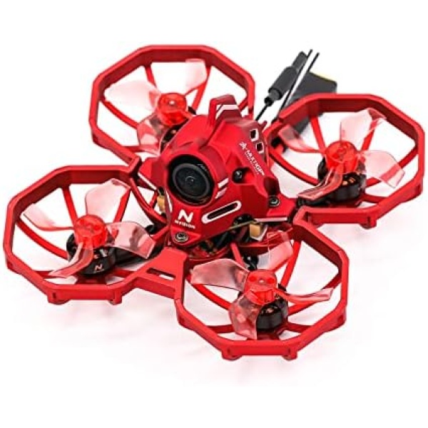 TCMMRC Drone-Junior Racer 75 RC Drone with CADDX Eos2 Camera, F4-12A AIO FC, for Students and FPV Pilots - Red