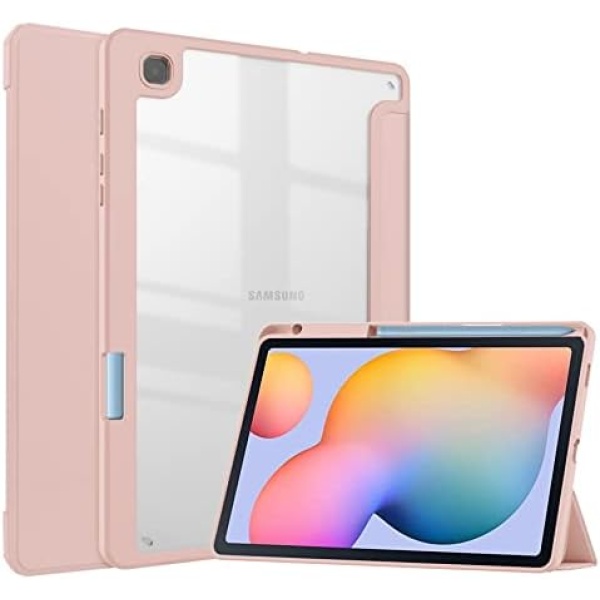 Tablet PC Case Case Compatible with Samsung Galaxy Tab S6 Lite 10.4inch 2022/2020 (SM-P613/P619/P610/P615) Tablet Case, TPU Slim Cover with Pencil Holder, Auto Wake/Sleep Smart Case with Clear Transpa