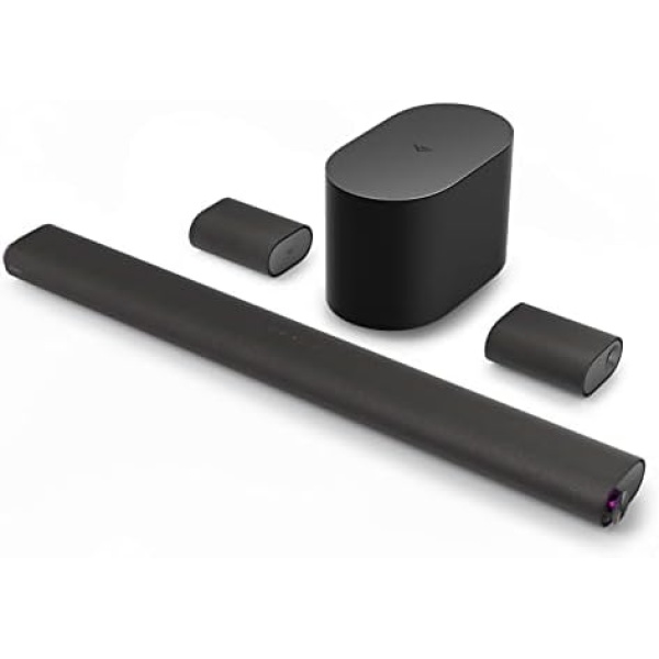 VIZIO M-Series Elevate 5.1.2 Immersive Sound Bar with 13 High-Performance Speakers, Dolby Atmos, DTS:X, Wireless Subwoofer, Adaptive Height Speakers and Alexa Compatibility, M512E-K6, 2023 Model