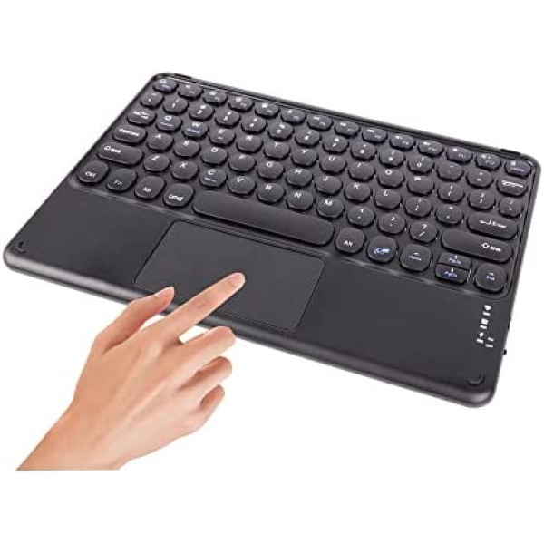 Wireless Bluetooth Keyboard with Touchpad for iPad Ultra-Slim Ergonomic Mini Small Portable Rechargeable Compact Bluetooth Keyboard for Mac Apple iPad iPhone Samsung Tablet Android Phone PC Computer