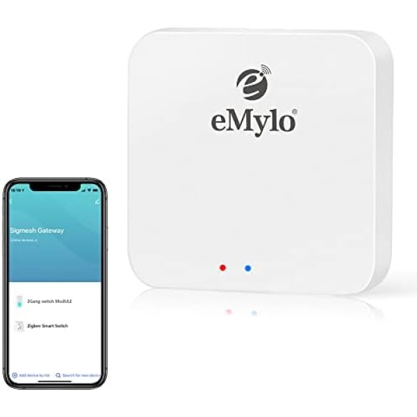 eMylo Zigbee Hub Gateway, 2 in 1 Zigbee 3.0 Bluetooth Tuya Smart Gateway Work with Smart Life and Tuya APP, Compatible with Alexa and Google Assistant, Only Support Tuya Smart Devices
