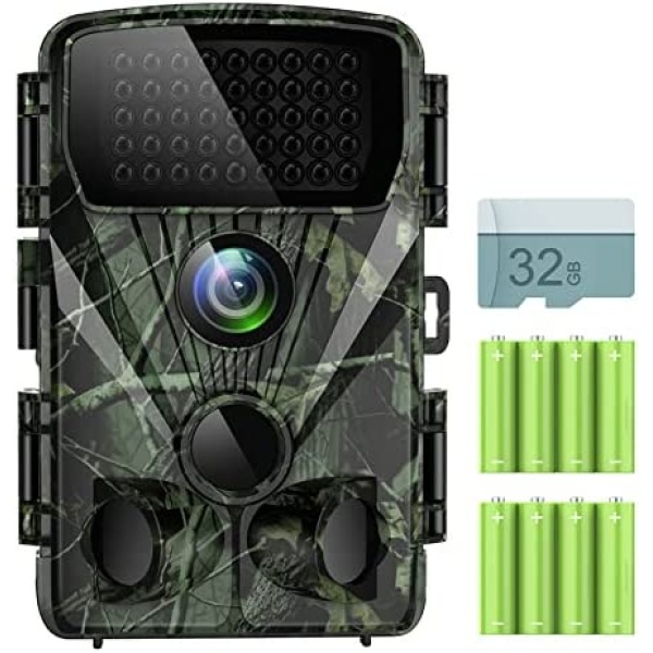 syndesmos Trail Camera 4K 30MP, Game Camera with Night Vision, Hunting Camera 0.2S Trigger Time, 120° Wide Angle 80ft Motion Trail Cam, IP65 Waterproof Wildlife Camera for Outdoor Security Monitoring