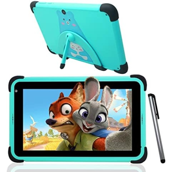 weelikeit Kids Tablet, 7 inch Android 11.0 Learning Tablet for Kids, 2GB RAM 32GB ROM, 1024x600 HD IPS Touchscreen with WiFi, Bluetooth, Dual Camera, Shockproof Case, Stylus(Green)