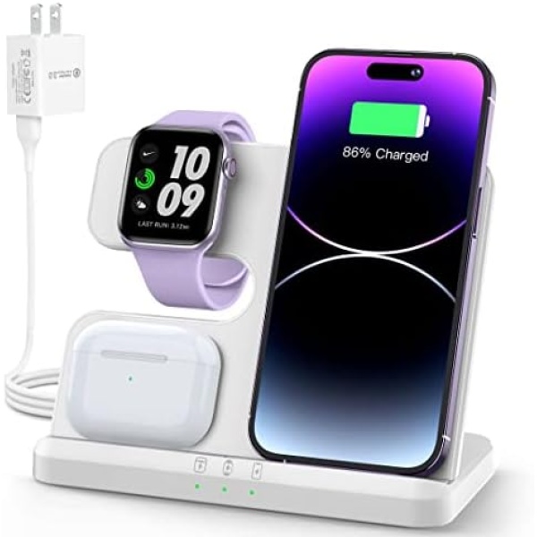 𝟮𝟬𝟮𝟯 𝐔𝐩𝐠𝐫𝐚𝐝𝐞𝐝 Wireless Charging Station Wireless Charger for iPhone 14 13 12 11 Pro Max/X Charging Station for Multiple Devices for Apple Watch Ultra SE 8 7 6 5 4 3 2 for AirPods Pro 3 2