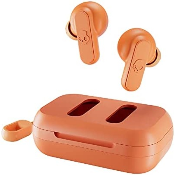 Skullcandy Dime True Wireless In-Ear Bluetooth Earbuds Compatible with iPhone and Android / Charging Case and Microphone / Great for Gym, Sports, and Gaming, IPX4 Water Dust Resistant - Orange