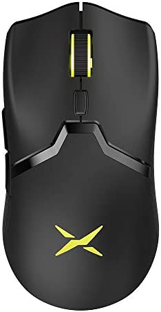 DeLUX M800DB Gaming Mouse - Wireless, Lightweight (70g/2.47oz), 50 Hour Battery, PAW3335 16000DPI Sensor, Ultralight Weave Cable, 6 Programmable Buttons, and RGB Lighting (Black)