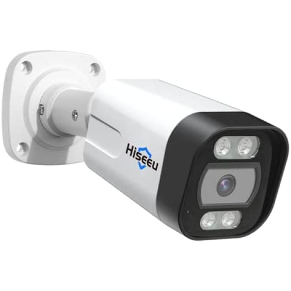 Hiseeu [2 Way Audio] 5MP PoE Camera, IP67 Waterproof Wired IP Network Security Camera Outdoor with Human Vehicle Detection,Spotlight&Sound Alarm,Night Vision, App Control Work with NVR