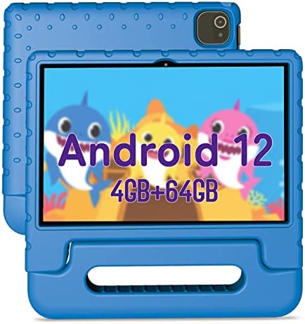 ITDULCET Kids Tablet 10 inch, 4GB +64GB Tablet for Kids, Android 12 2.4/5G WiFi, 2MP+5MP Dual Camera 1200 * 800 HD IPS Touchscreen, Family Link for Parental Control with Kid-Proof Case, 6000mAh