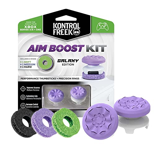 KontrolFreek Aim Boost Kit for Xbox One and Xbox Series X Controller | Includes Performance Thumbsticks and Precision Rings | Galaxy Edition 