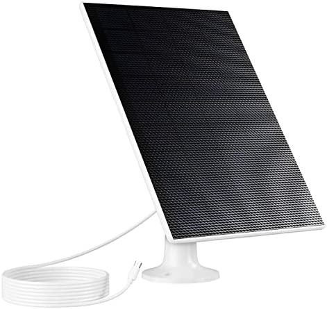 MUBVIEW 3W Solar Panel for Wireless Outdoor Security Camera, Compatible with Rechargeable Battery Powered Camera, Continuous Solar Power for Camera, Waterproof, Reliable and Non-Stop Green Charging