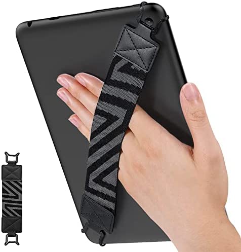 MoKo Security Hand-Strap for 9-11 Inch Tablet - iPad/iPad Pro/iPad Air/Kindle Fire HD/Samsung/Lenovo, High-Elasticity Versatile Hand Strap Lightweight Finger Grip Holder, Black