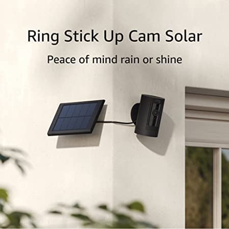 Ring Stick Up Cam Solar HD security camera with two-way talk, Works with Alexa | 2-pack, Black