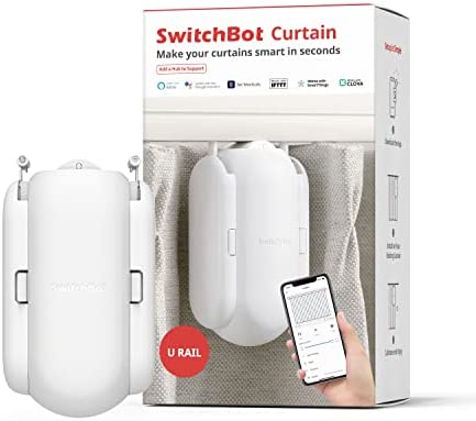 SwitchBot U-Rail Curtain Smart Electric Motor - Automate Timer Control, Wireless App, Add SwitchBot Hub to Make it Compatible with Alexa, Google Home, HomePod, IFTTT