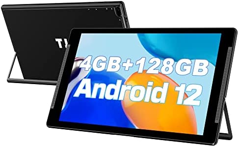 TJD Android 12 Tablet, 10.1 Inch Tablets with Stand, 4GB RAM 128GB ROM 512GB Expandable, HD IPS Screen, Google GMS Tablet, 6000mAh Fast Charge, 8MP Dual Camera, 2.4G/5G WiFi6, IPS HD Touch Screen