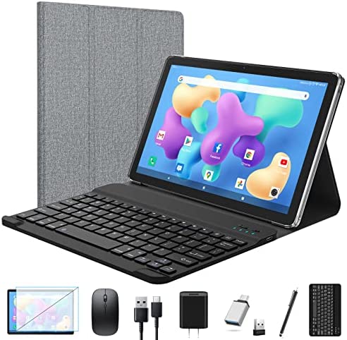 Tablet 2023 Newest Android Tablet 10 inch, Octa-Core 5G WiFi Tablet with Keyboard, 128GB + 4GB + 1TB Expandable Storage, Large Touch-Screen Tablet, 13MP Dual Camera/Bluetooth/GPS/HD Display/Mouse/Case