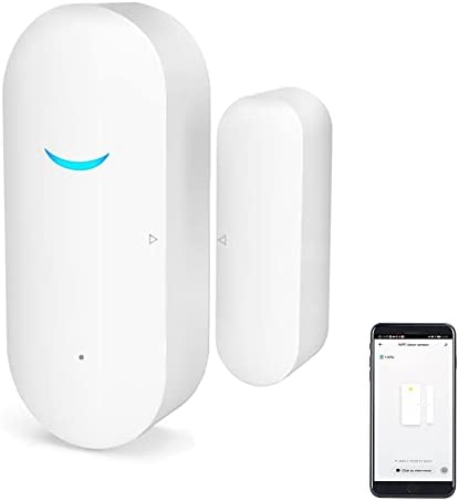 WiFi Door and Window Sensors,Tuya Smart Alarm with Free Notification APP Control Home Security Alarm System, No Hub Required,Compatible with Alexa, Google Home (3-Pack)