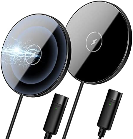 YKZ Magnetic Wireless Charger 2-Pack, Thinner & Lighter Wireless Charging Pad, 15W Fast Mag Charger for Phone 13/13 Pro/13 Pro Max/13 Mini/12/12 Pro/12 Pro Max /12 Mini (No Adapter)