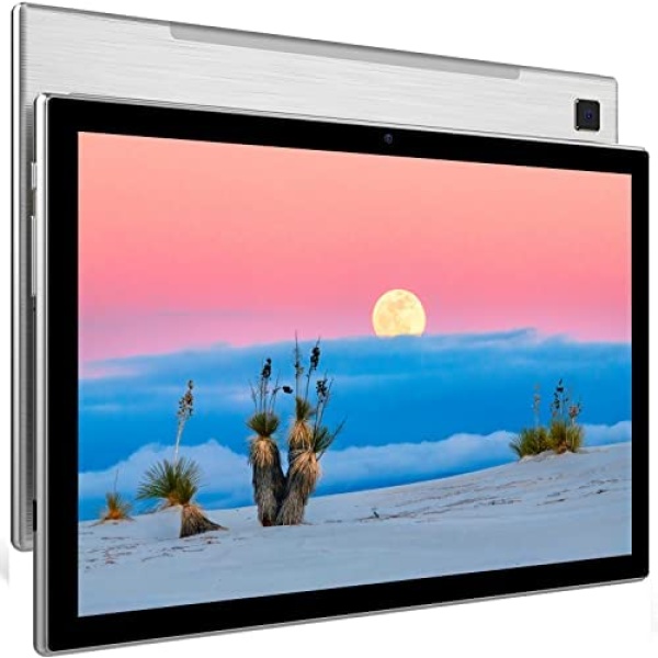 10 Inch Android Tablet, Octa-Core Processor, 13MP+5MP Dual Camera, 5G WiFi, 32GB Storage, 1280x800 IPS Screen, 6000 mAh Battery, Support 128GB Micro SD, Bluetooth 5.0, GPS, Google Play, Silver
